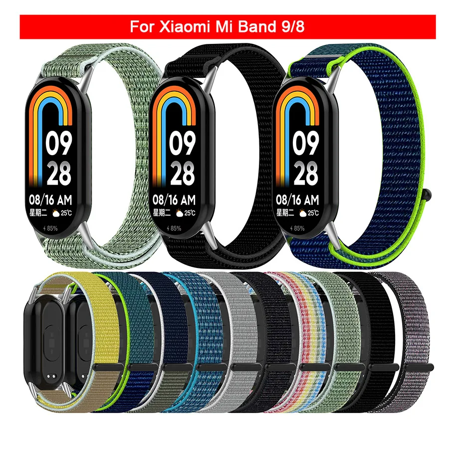 Loop Nylon Strap For Xiaomi Mi Band 9 Strap Bracelet Watchband for Xiaomi Mi Band 8