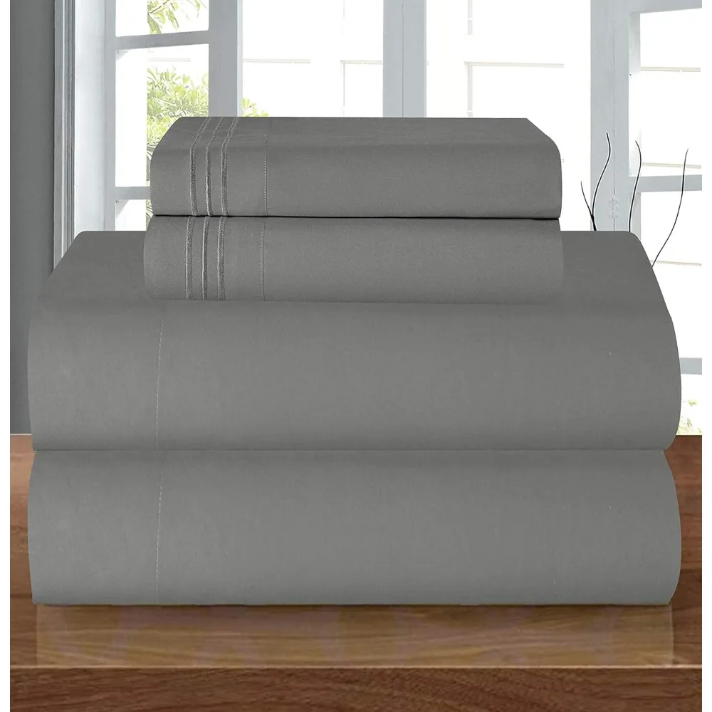 

Luxury Soft 1500 Premier Egyptian 4-Piece Premium Hotel Quality Wrinkle Resistant Coziest Bedding Set, All Around Elastic Fitte