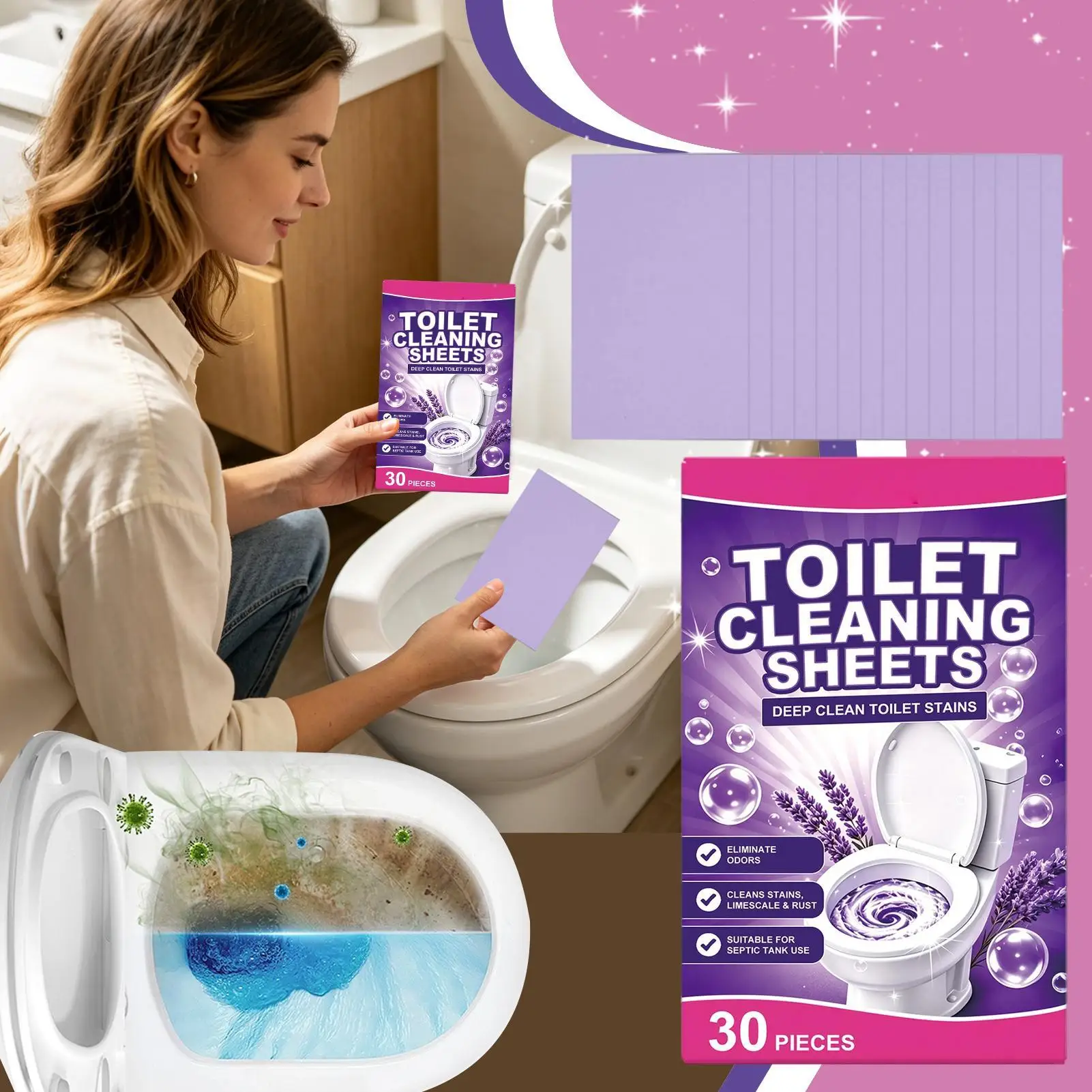 Deodorize Toilet Cleaning Tabs Toilet Descaling Powder Effectively Remove Stubborn Urinary Long Lasting Freshness Household