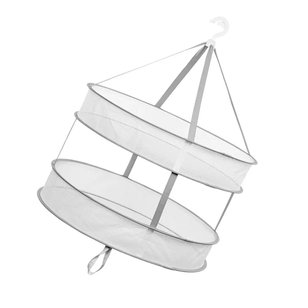 

Folding Clothes Drying Rack 2 Tiers Grey Lightweight Home Outdoor Camping Travel Bras Socks Underwear Hanger Durability