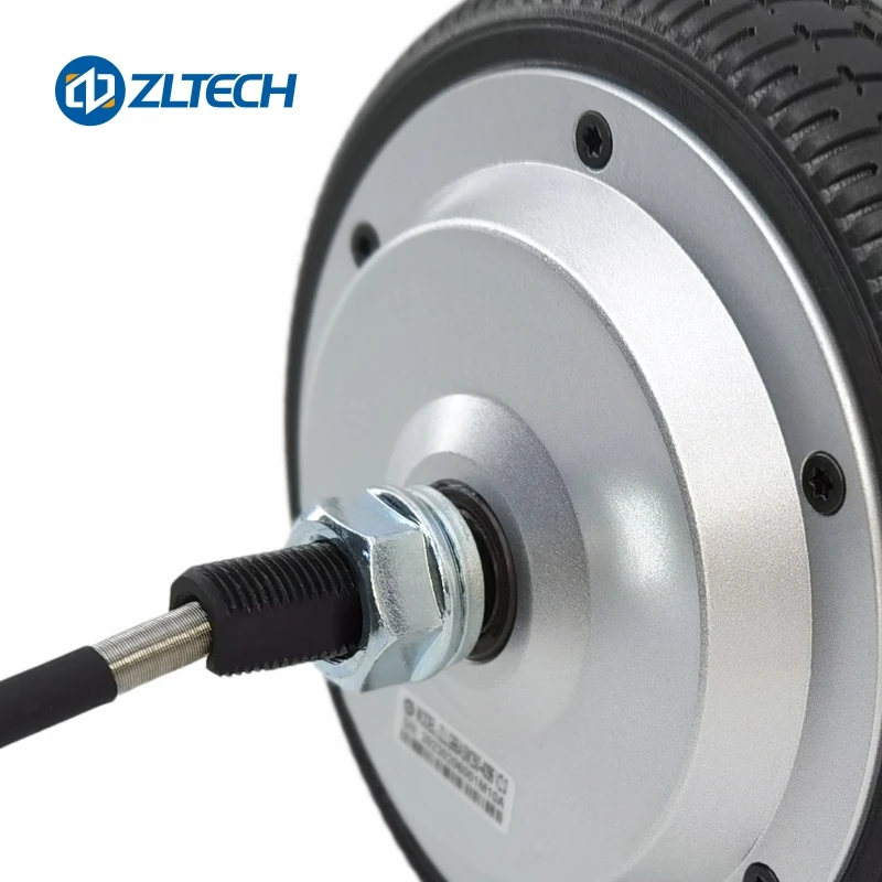ZLTECH Single Shaft 350w 6.5inch 24V-48V 160RPM 150kg Load Electric Gearless DC Drive Wheel Hub Motor for Disinfection Robot