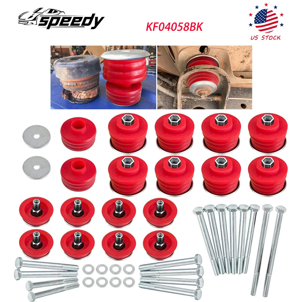 

KF04058BK Red Body Cab Mount Bushings Kit for 1999-2007 Ford F250 F350 Super Duty
