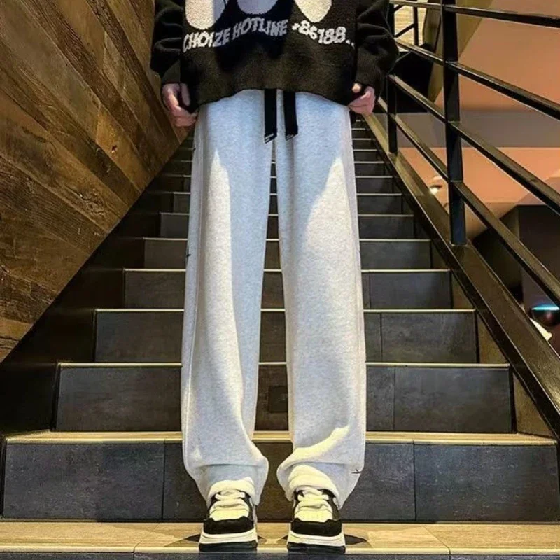 

Men's Sweatpants Drawstring Trousers With Pockets Gray Essential Harajuku Elegant Cool Clearance Sale Fashion Male Sports Pants