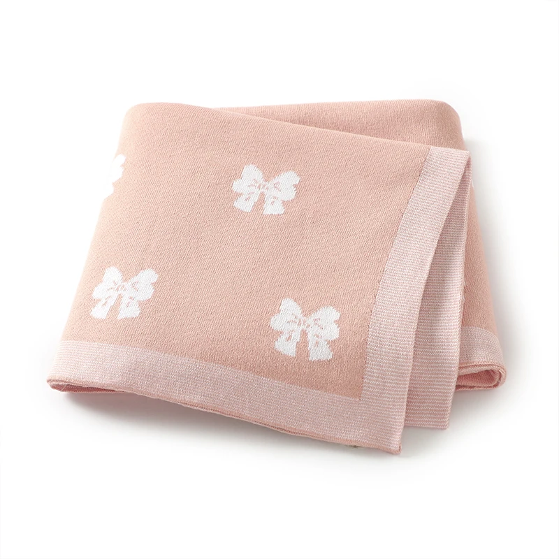 Couverture Tricotée en Coton avec Nministériels d Mignon pour Bébé, Couette CPull, 90x70cm, Couvertures Souples pour Poussette de Nouveau-Né Garçon et Fille