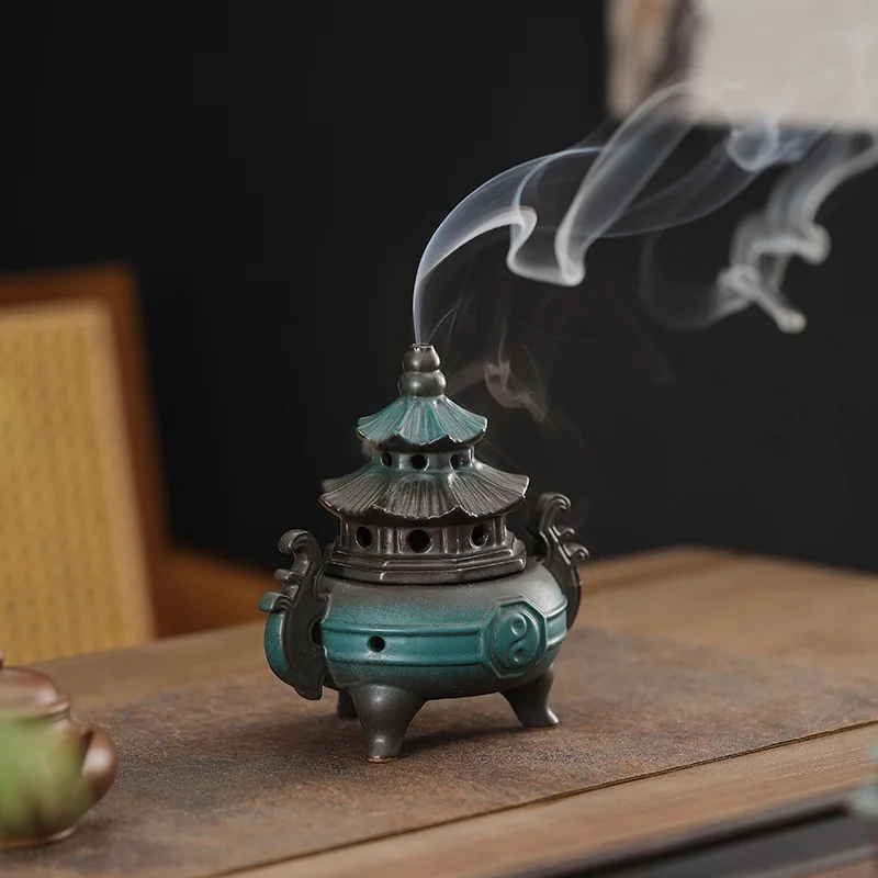 Bagua Tai Chi Ceramic Incense Burner Tea Ceremony Aromatherapy Desktop Creative Household Decor Holiday Gift