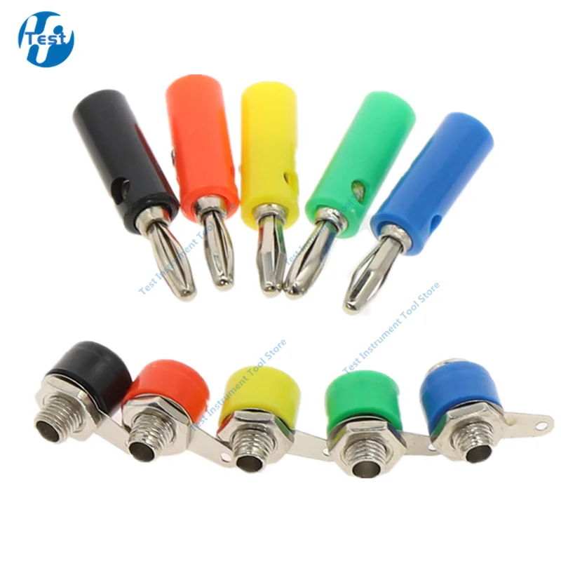 Męskie żeńskie J072 4mm gniazdo wtykowe bananowe męskie żeńskie do wstawiania złącza bananowe Pin Model DIY