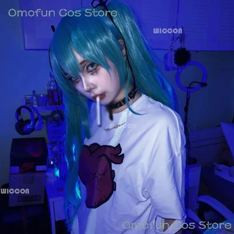 ديفا فتاة حزينة الجنس نفس النمط قميص PJSK Mikku تأثيري حلي شعر مستعار Yandere الزي فتاة امرأة تنورة Mikuo المشجعين لعب الأدوار الزي الرسمي