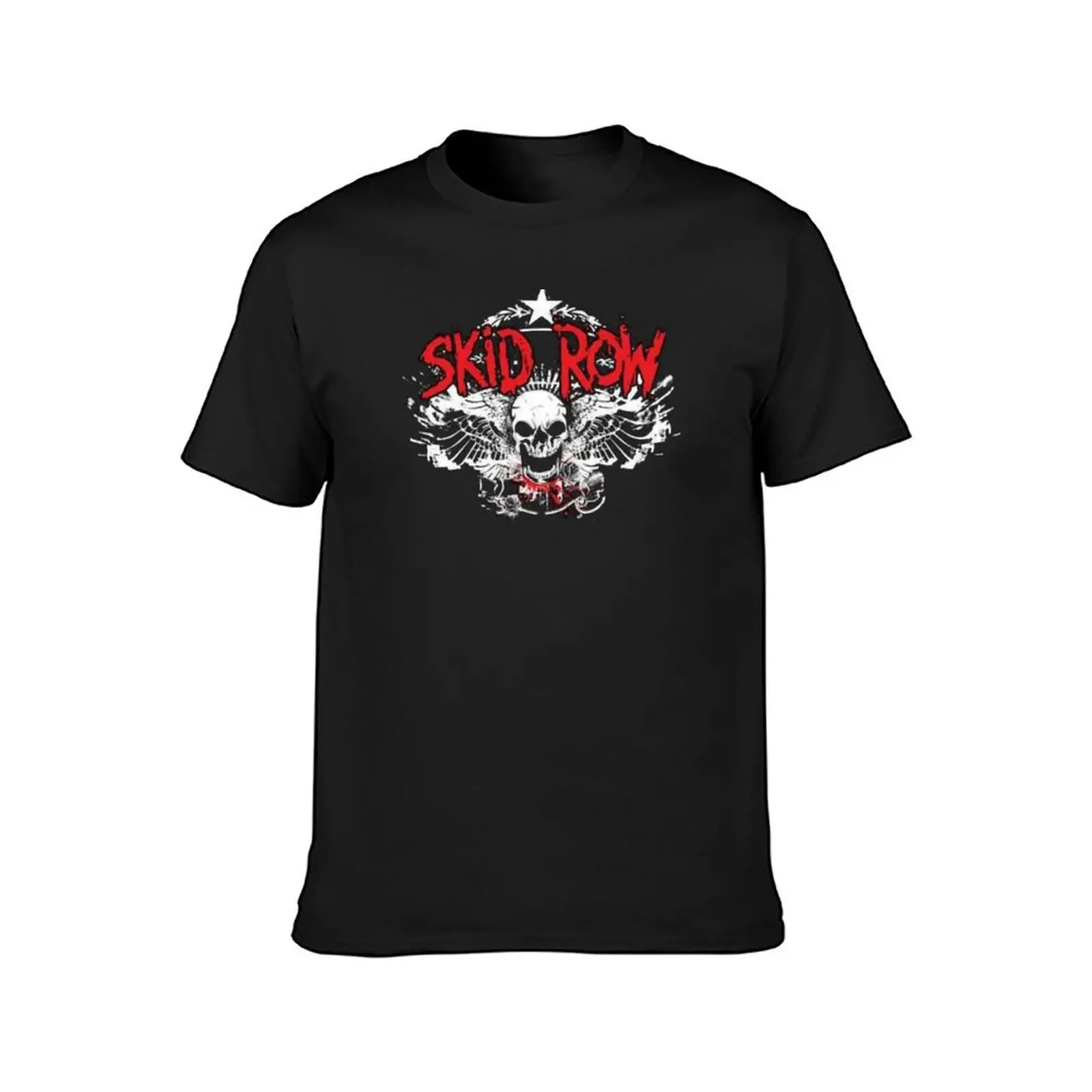 Skid Row SkullWIngs Logo T-Shirt oversized vintage clothes men graphic t shirts