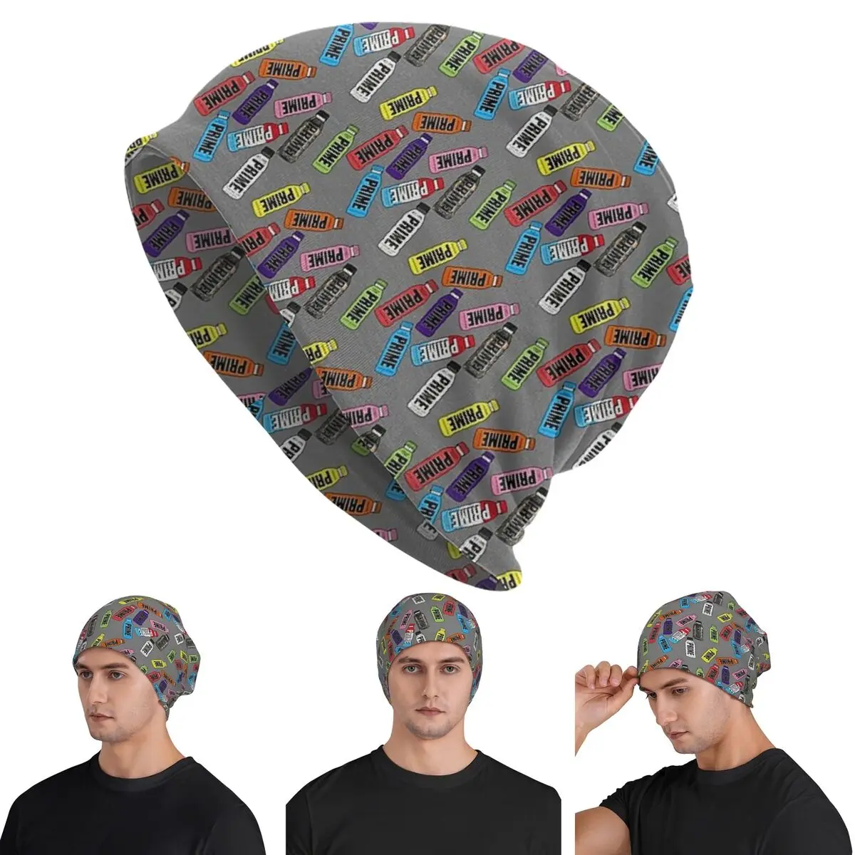 

Prime Hydration Skullies Beanies Hats Warm Autumn Winter Outdoor Cap Knitted Bonnet Caps for Men Women Adult