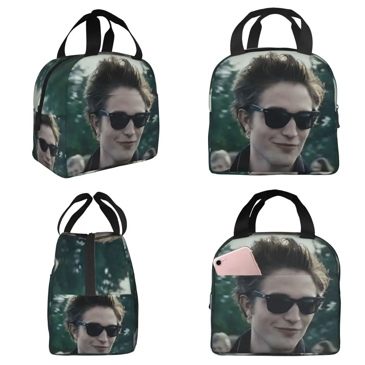 Edward Cullen Twilight Movie Insulated Lunch Bag for Kids School Cooler Thermal Food Box Tote Portable Lunch Boxes Container