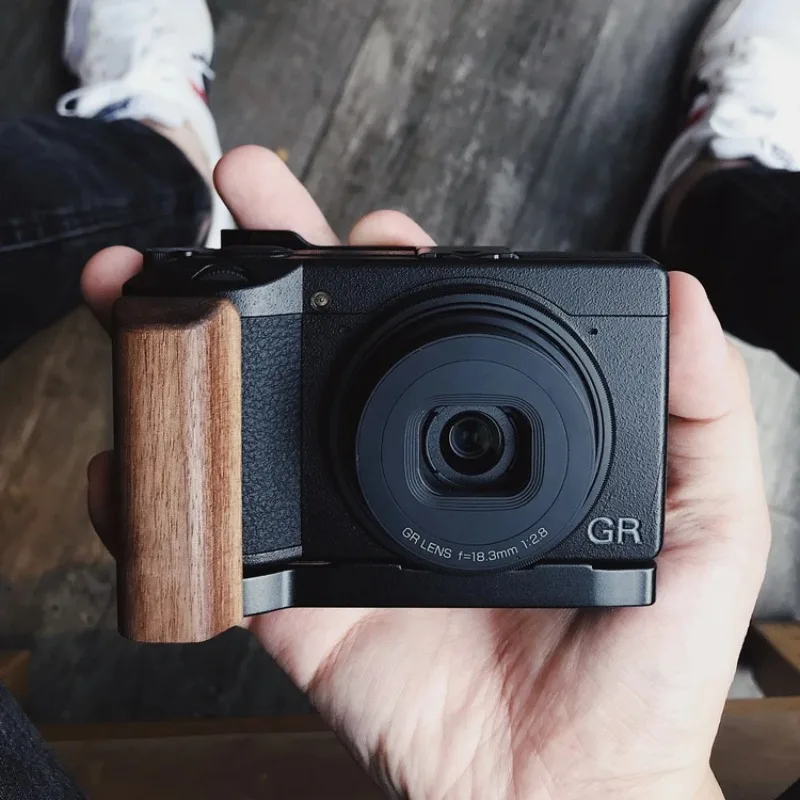 Wooden Hand Grip Quick Release L Plate Bracket For Ricoh GR3 GRIII Ricoh GR 3 GR3X