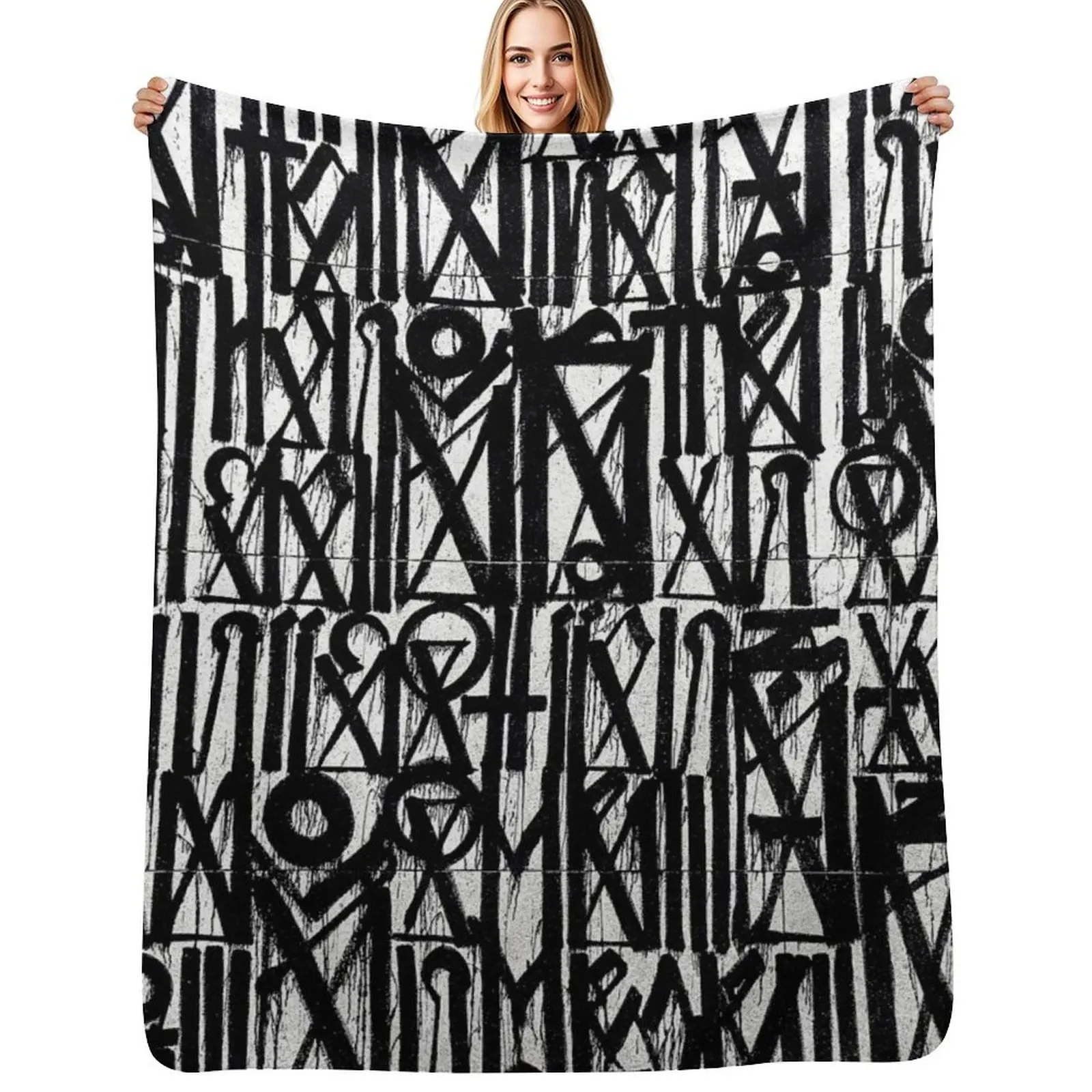

Graffiti Background Throw Blanket Thin Soft Blanket for Summer Night Sleeping