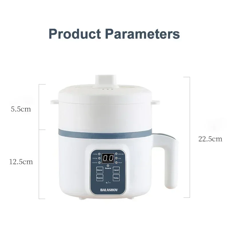 Mini Rice Cooker Household HotPot Multifunctional Rice Cooker with Steamer Single/Double Layer Non-Stick Electric Cooker EU Plug