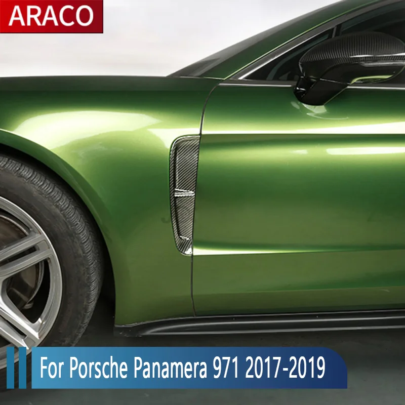 

For Porsche Panamera 971 2017-2019 Aksesori Cetakan Potong Penutup Outlet Ventilasi Udara Fender Sisi Tubuh Mobil Serat Karbon B