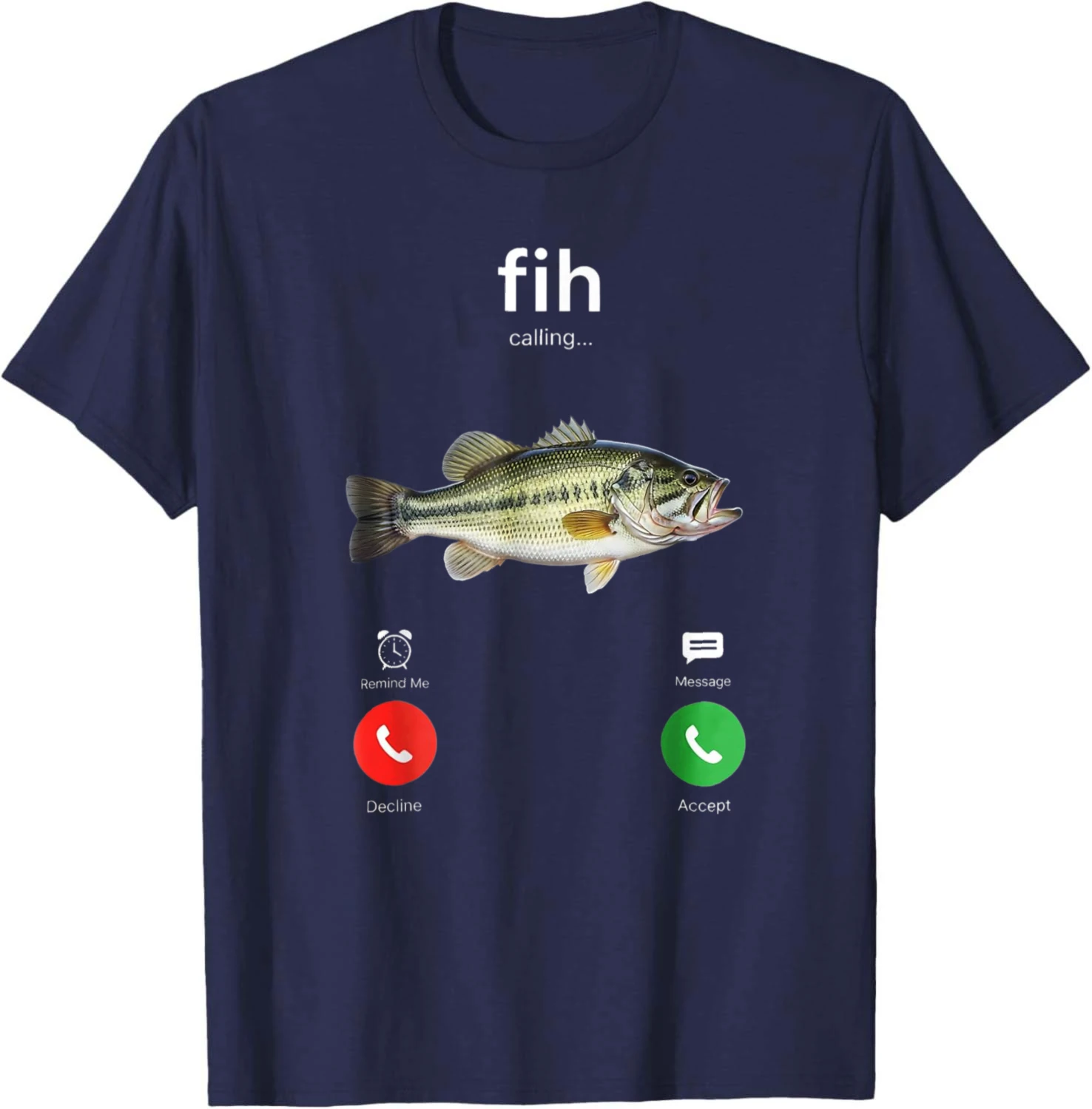Fih Calling Decline Accept Phone Call Funny Fish T-Shirt Personalized Clothing Cotton Funny Graphic Tee