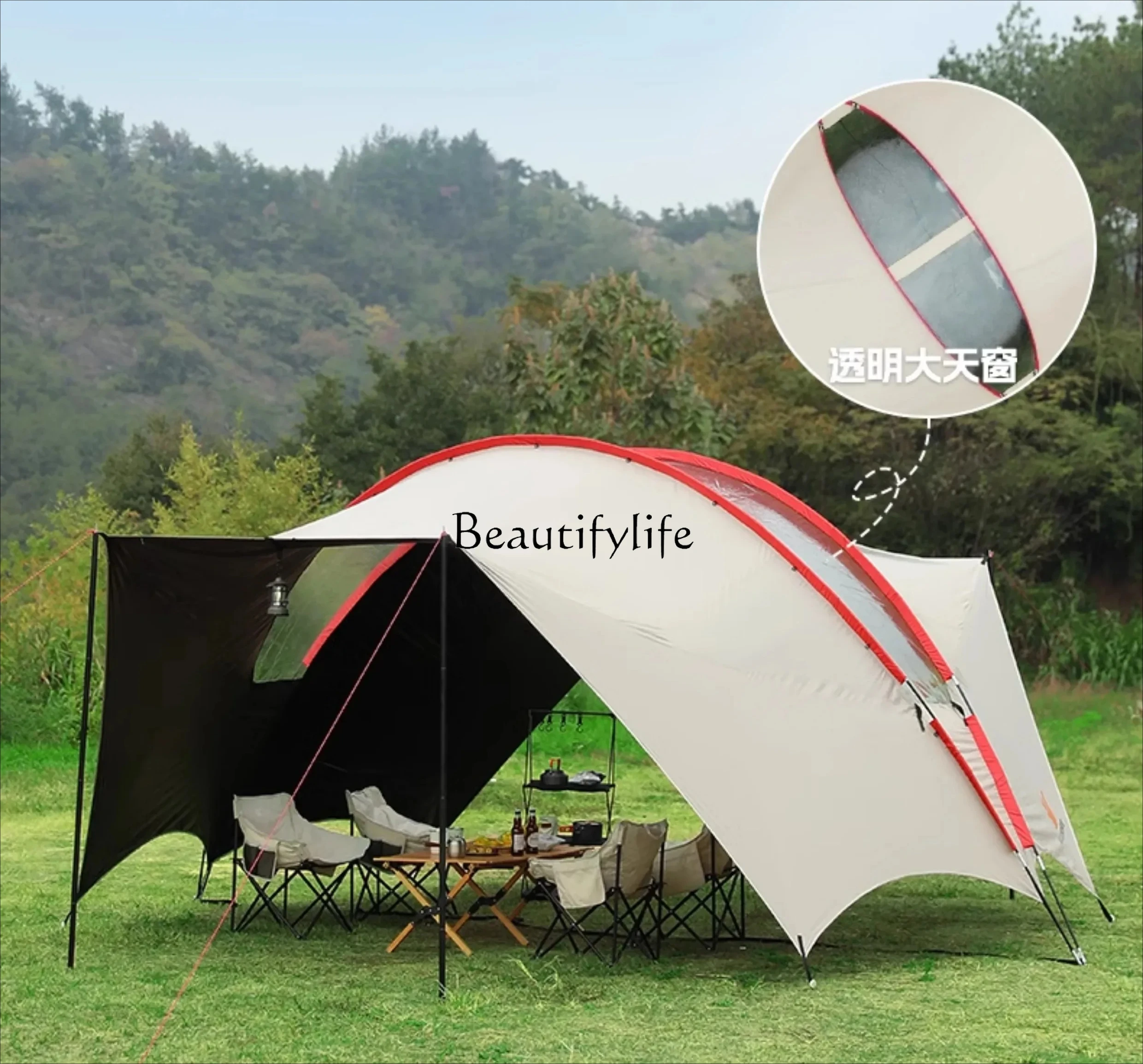 Canopy Outdoor Camping Portable Super Large Vinyl Full Blackout Rain Protection Sun Protection Dome