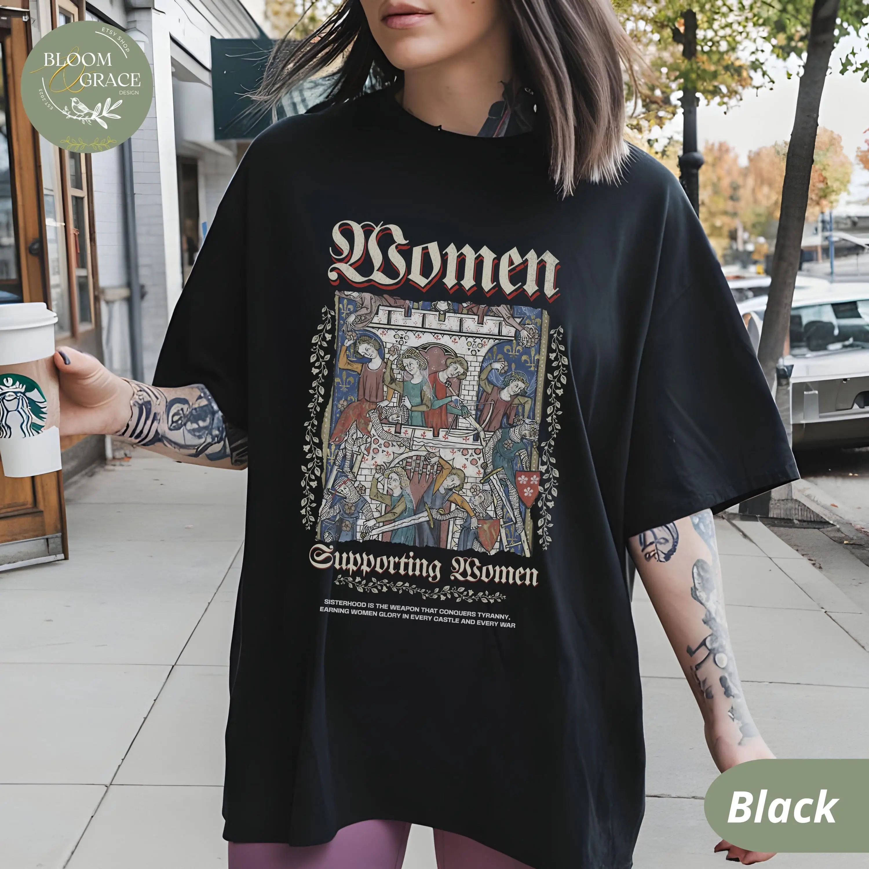 Femenist Medieval Shirt, Feminism T-shirt, Vintage Sisterhood, Girls Will Be Girls, Feminist Rage,Radical Femenism, Knightcore