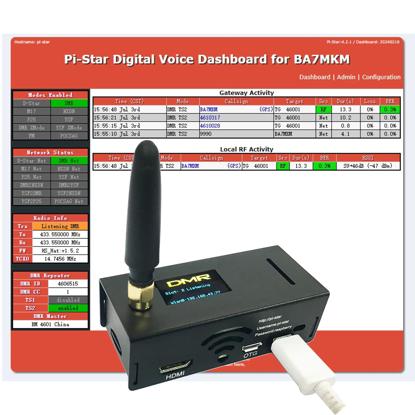 2025 atualizado 4.2 mmdvm dmr dstar ysf hotspot ponto rádio wifi modem de voz digital raspberry p zero w tela de duas cores pi-star