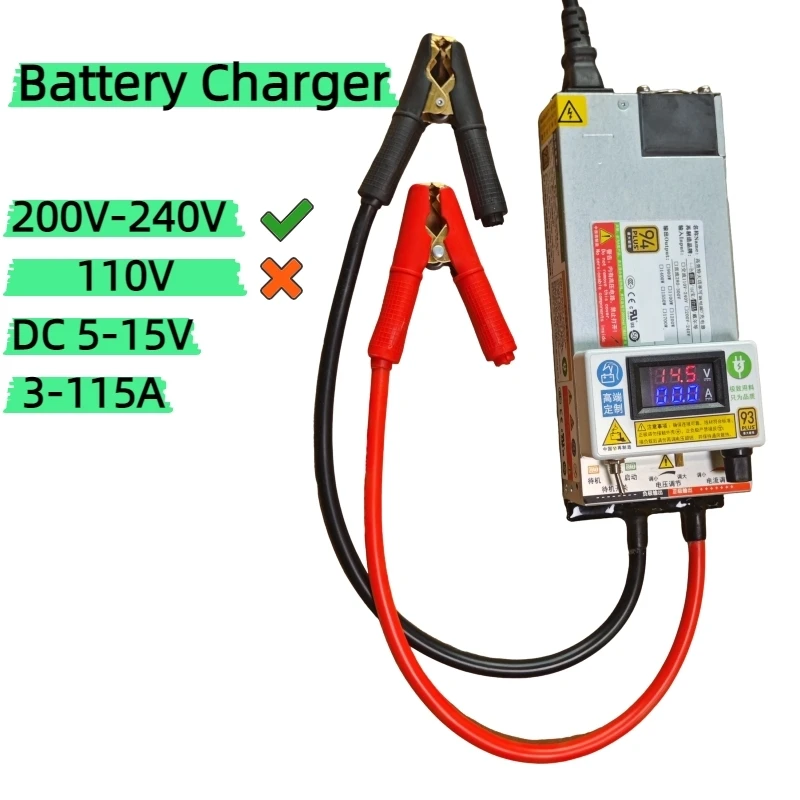 Тройное зарядное устройство постоянного тока 12,6 В 14,6 В, 100 А, 115 А, источник питания для автомобильного программирования, источник питания регулировки звука, высокая мощность, зарядка на автофургоне