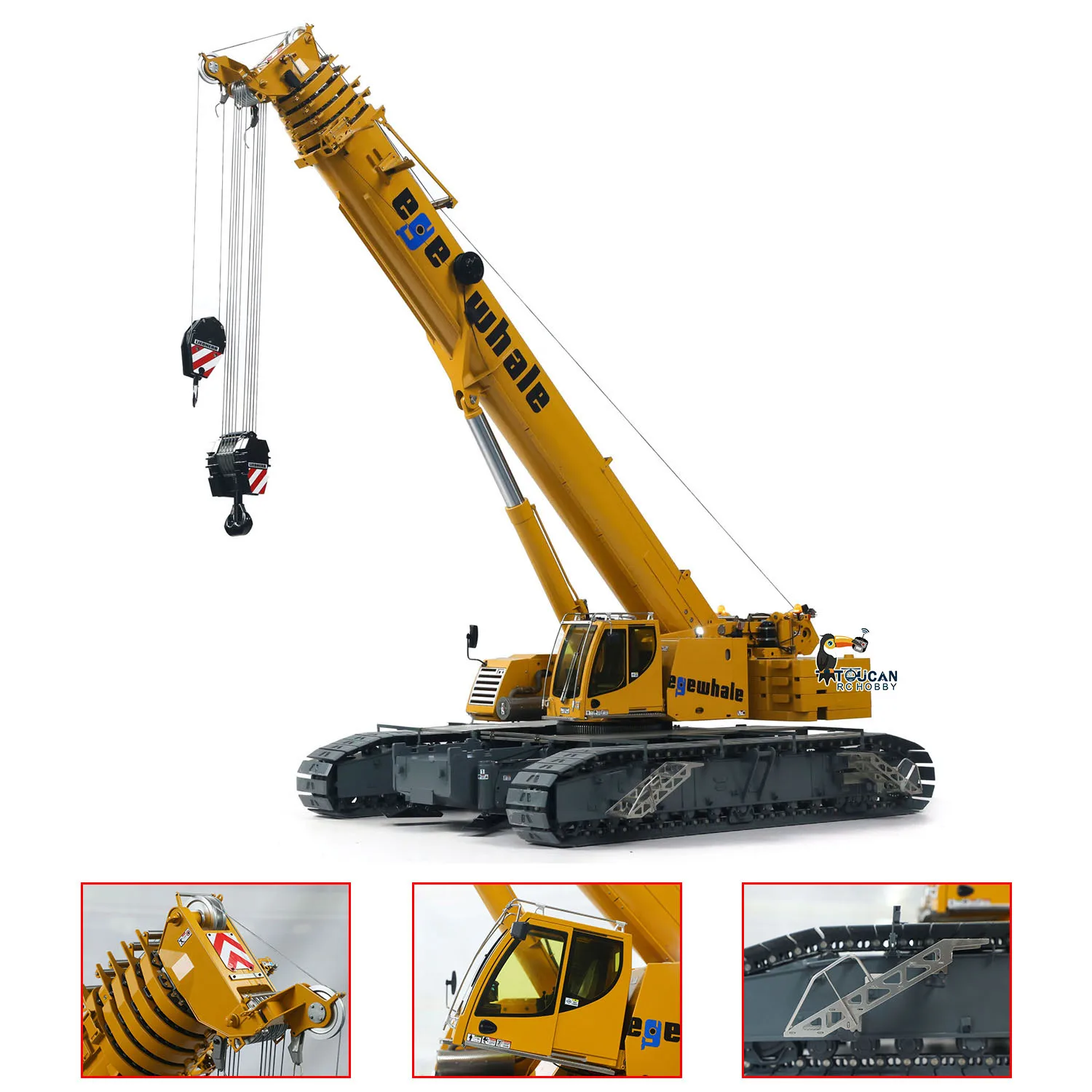 RC Hydraulic Telescopic Crawler Crane 1/14 D1220 Heavy Duty Tracked Remote Control Crane Truck  Construction Cars Models