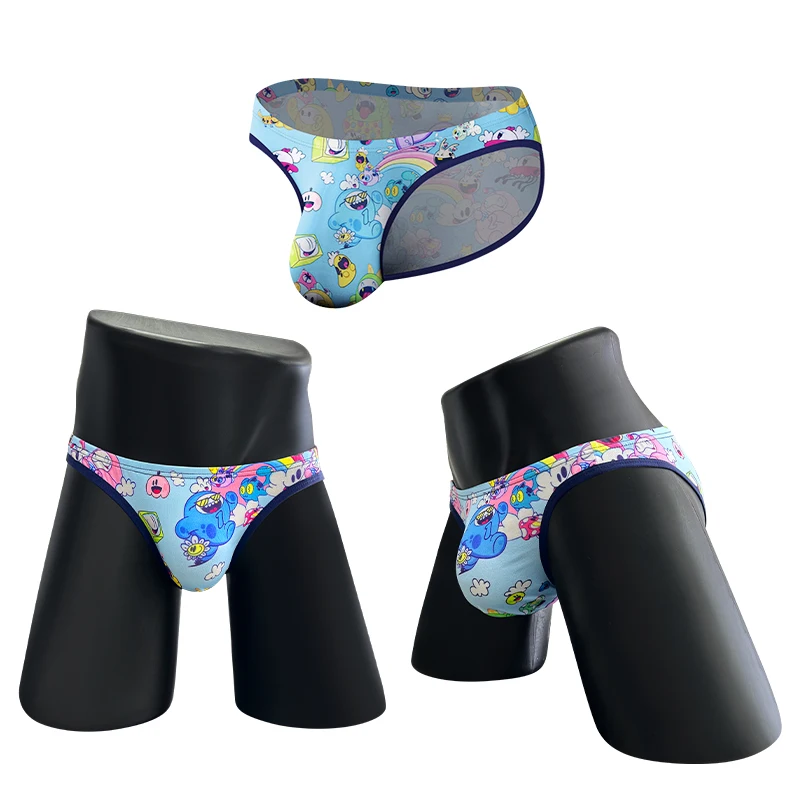 

2PCS Hot Sale Nylon Graffiti Printed Sexy Man Brief Underwear Men Underpant Quick Dry Slip Panties Jockstrap Men's Briefs Gaysex