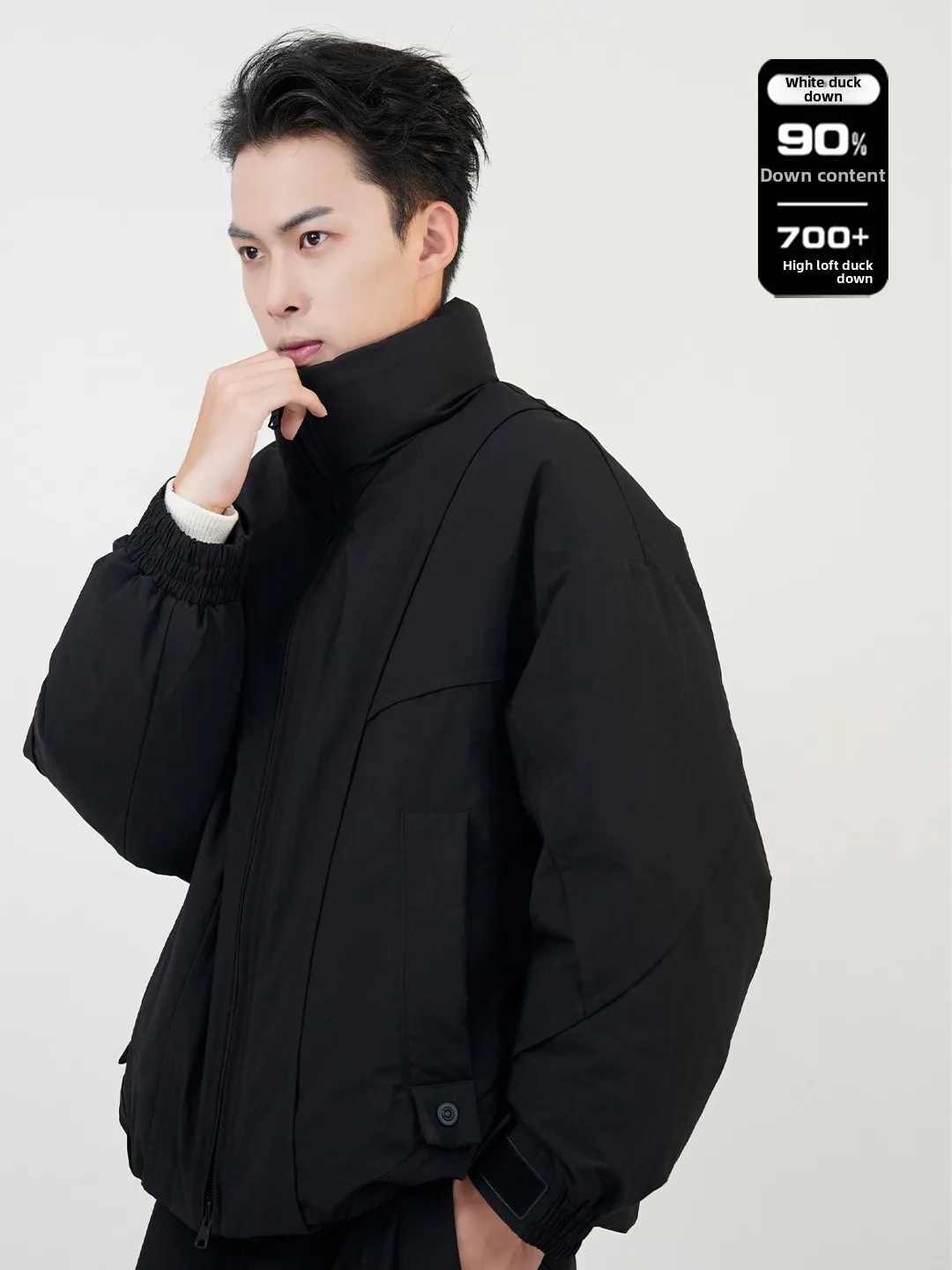 

Мужская утепленная белая пуховая куртка с воротником-стойкой, теплая, повседневная, из полиэфирного волокна, высококачественная, зимняя, новая модель