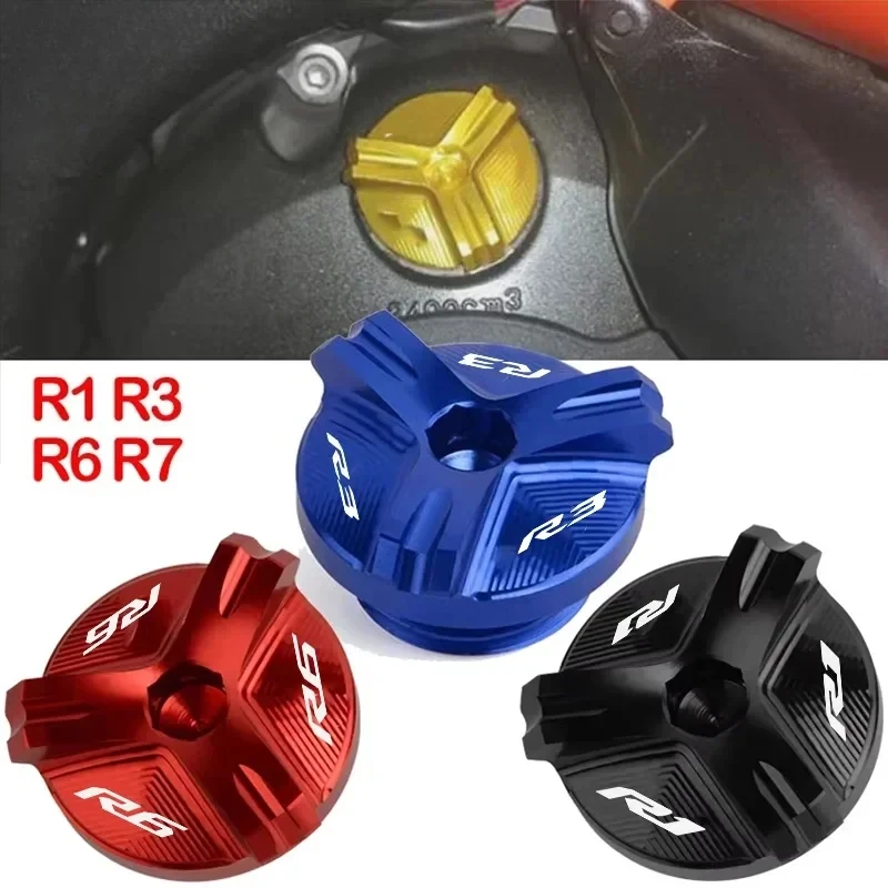 For YAMAHA R6 YZF R7 2021 2022 YZF-R1 Motorcycle CNC Engine Oil Filler Cap Plug Screw 1998-2020 YZF-R3 YZF-R6 R6S 2006-2021