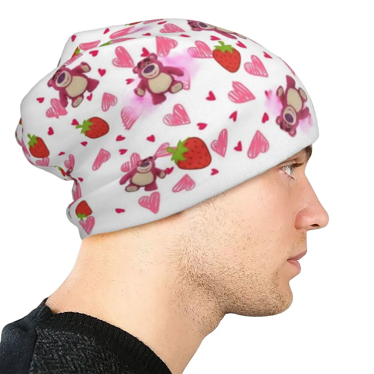 로토 베어 허깅 토이 스토리 보닛 모자 힙합 야외 스컬리 비니 모자 디즈니 남녀공용 따뜻한 이중 사용 모자