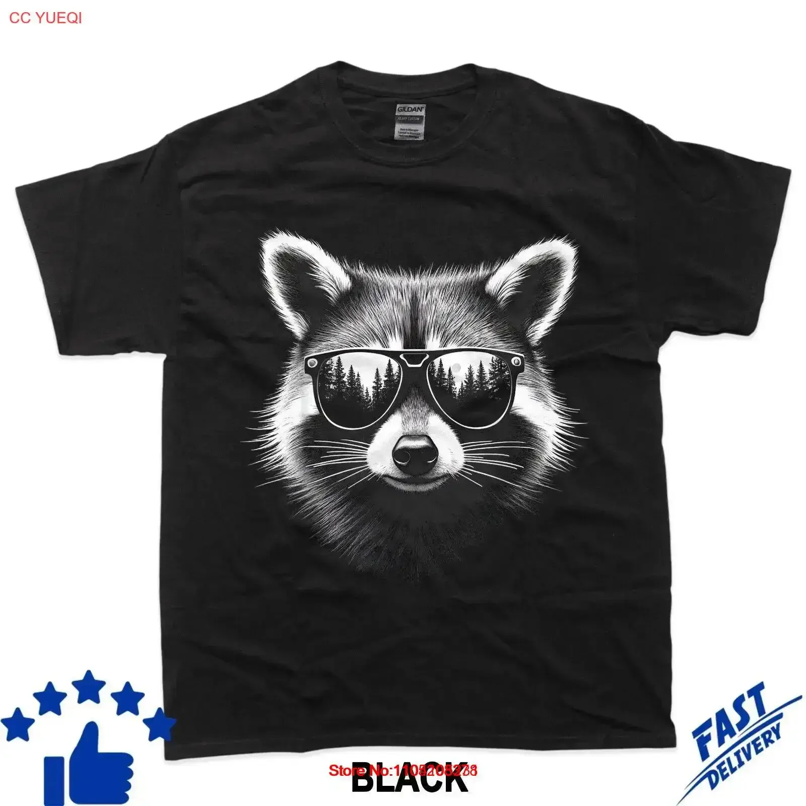 Funny Raccoon in Sunglasses T Shirt vintage Washed Versatile homme designer clothes Soft Comfortable graphic Slightly Stretched