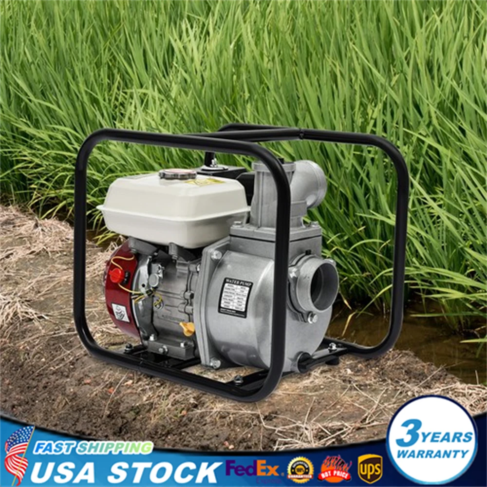 

4 Stroke Gasoline Engine Water Pump 3600rpm, 7.5HP 210CC 3inch 60m³/h Portable Semi-trash Water Transfer Pump for Irrigation