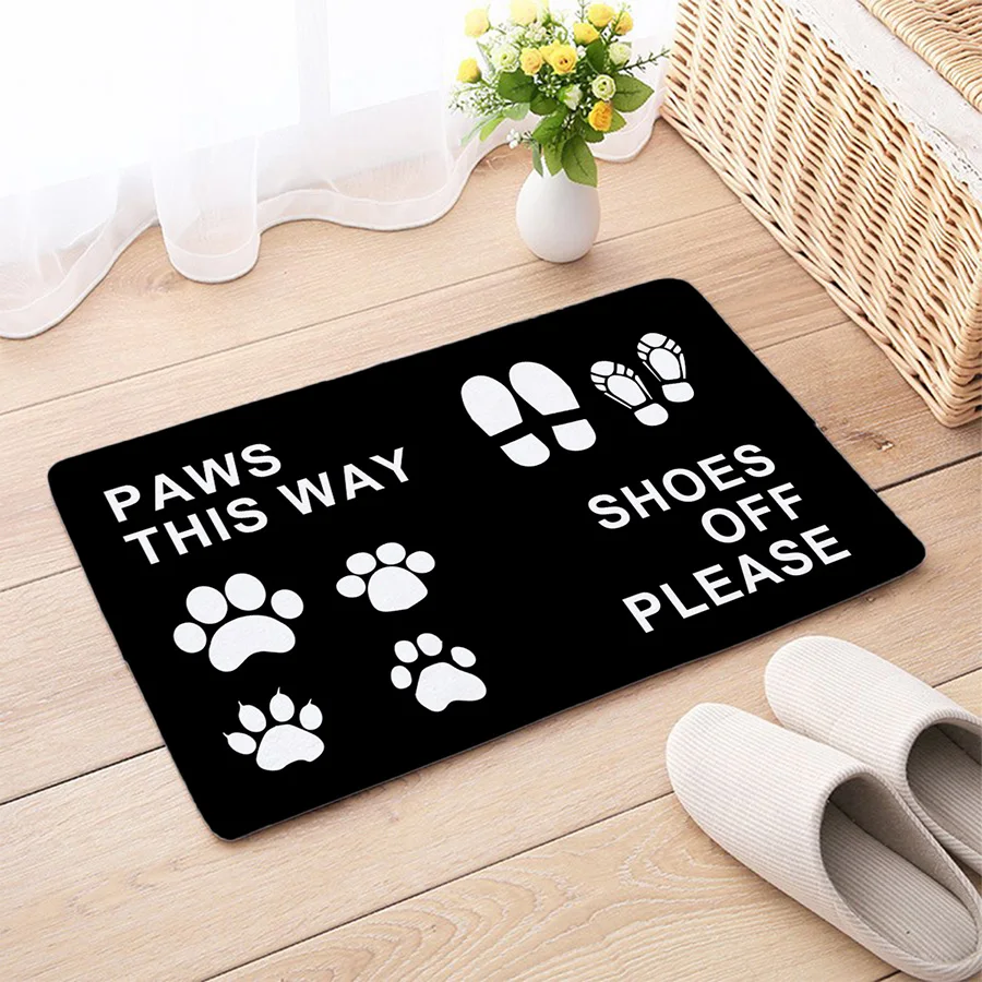 40x60cm door mat anti-slip doormat floor carpet, shoes off please Flannel Floor customized Carpet for Bath Door Living Room