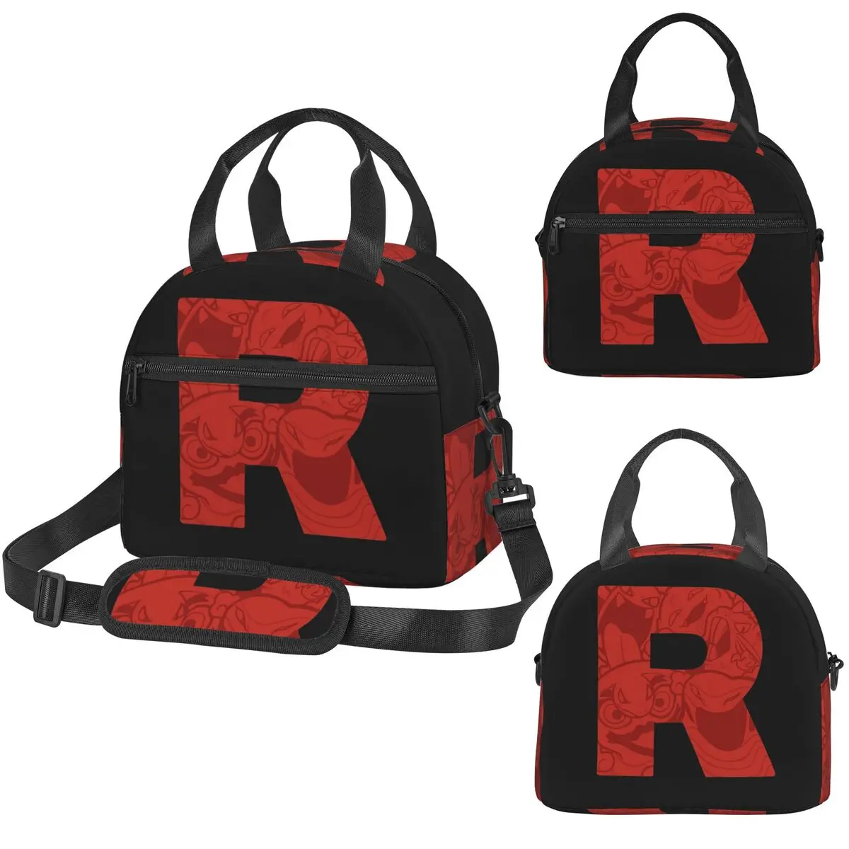 Isolierte Lunchtasche mit Buchstaben-R-Team-Rocket-Logo für Kinder, Schulkühler, Thermobox, auslaufsichere Lunchboxen