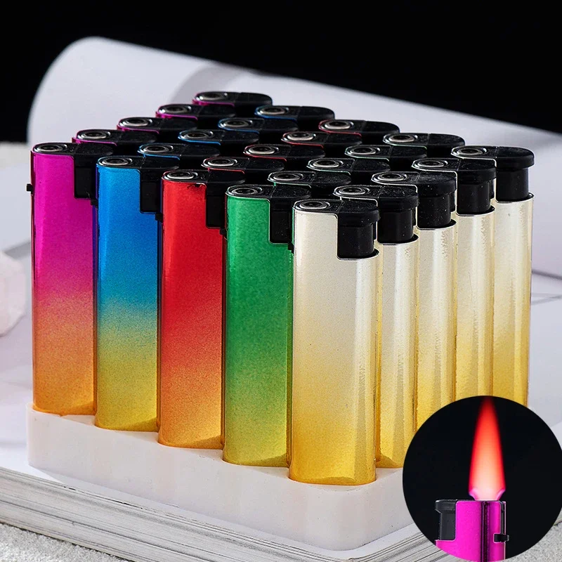 Metal Windproof Cigar Cigarette Lighter 25PCS Jet Torch Gas Flames Lighters Smoking Accessory Butane Gadgets for Men Portable - view 3
