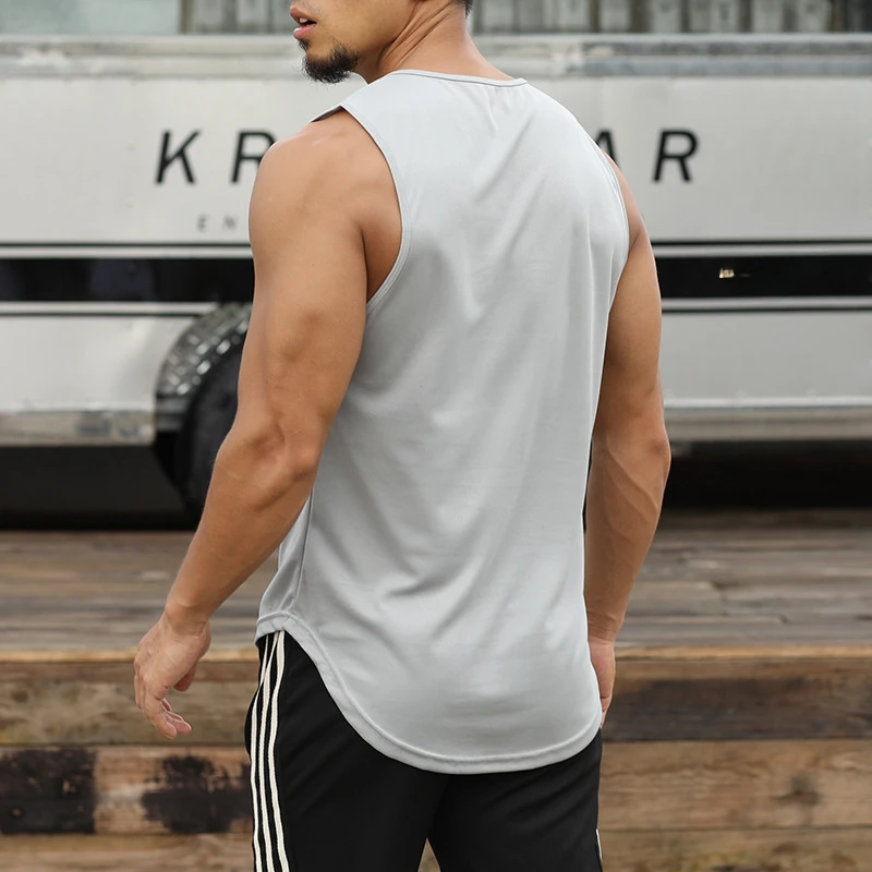 Schnell trocknendes Sport-T-Shirt für Herren für Fitness und Marathon, Workout, ärmellose Basketball-Weste, lockeres Lauf-Tanktop
