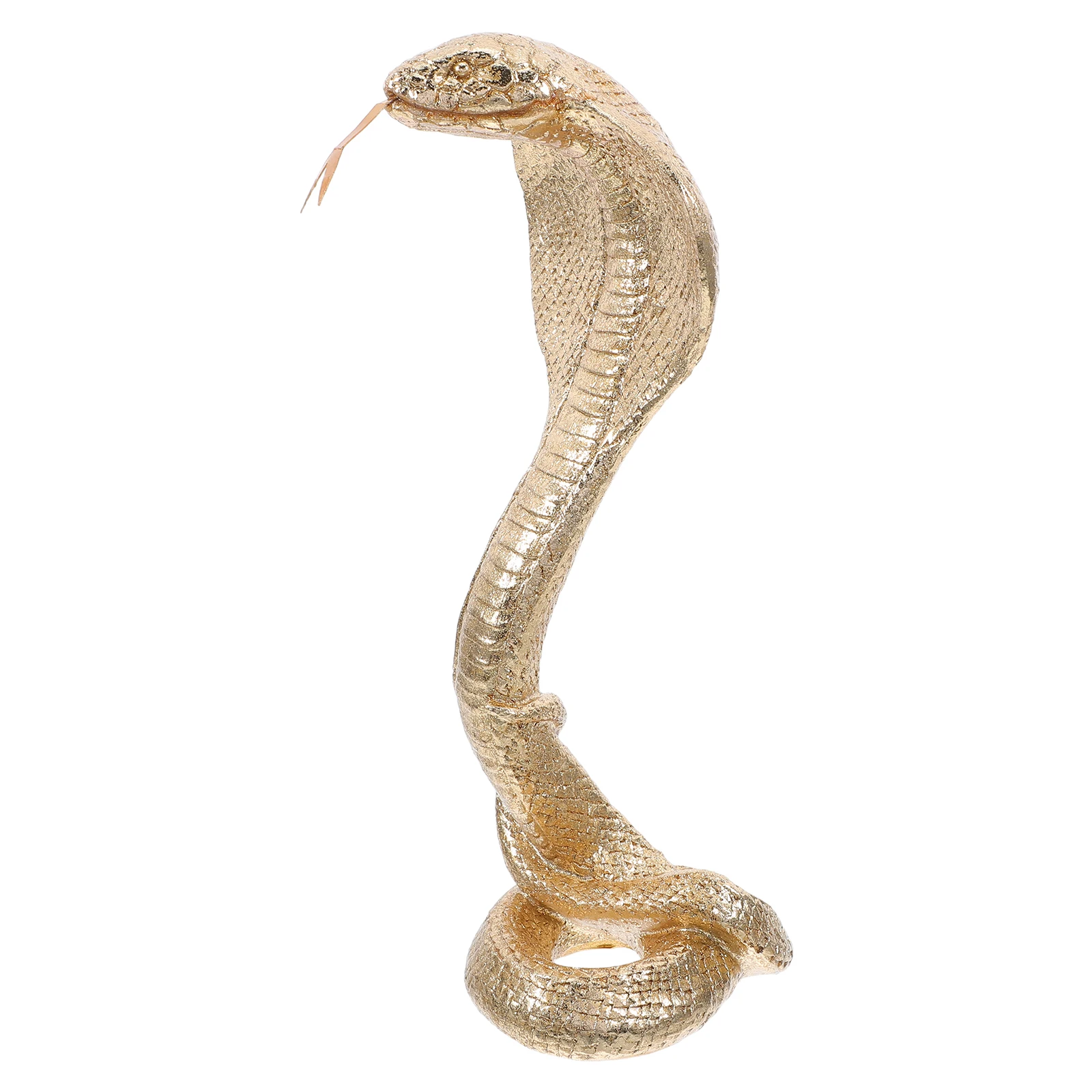 

Resin Cobra Statue Golden Animal Sculpture Desktop Ornament Figure Snake Figurine Feng Shui Chinese Wealth