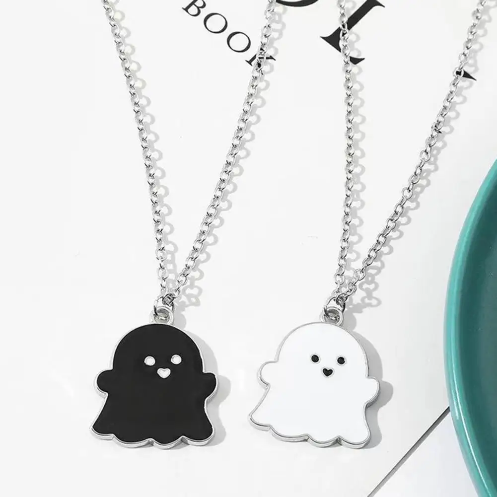 Anti-fade Couple Necklace Long Lasting Decoration Stylish Fashion Men Women Cartoon Ghost Clavicle Necklace