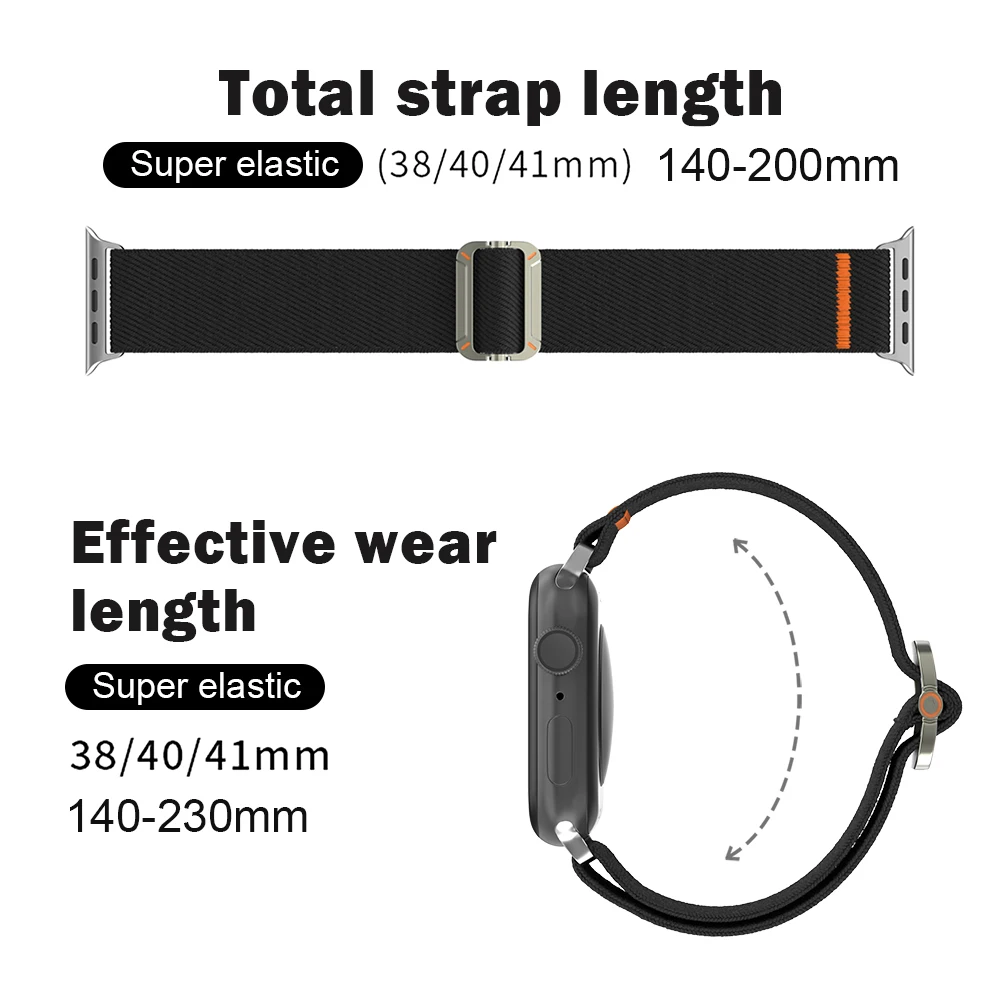 Pulseira de nylon para apple watch ultra 2 band 49mm 10 9 8 7 46mm 42mm 44mm 40mm 42mm pulseira elástica trançada para iwatch série 6 5 4