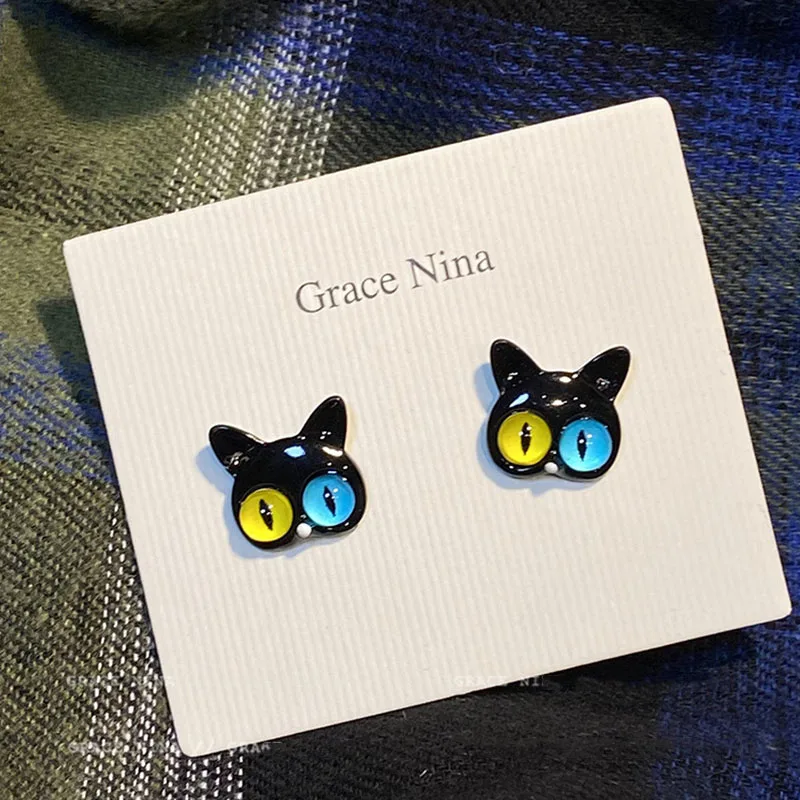 Kiss Jewelry Cute Goth Monster Eyes Piercing Stud Earrings Women New Korean Fashion Y2K Sweet Different Car Eyes Earring Brincos