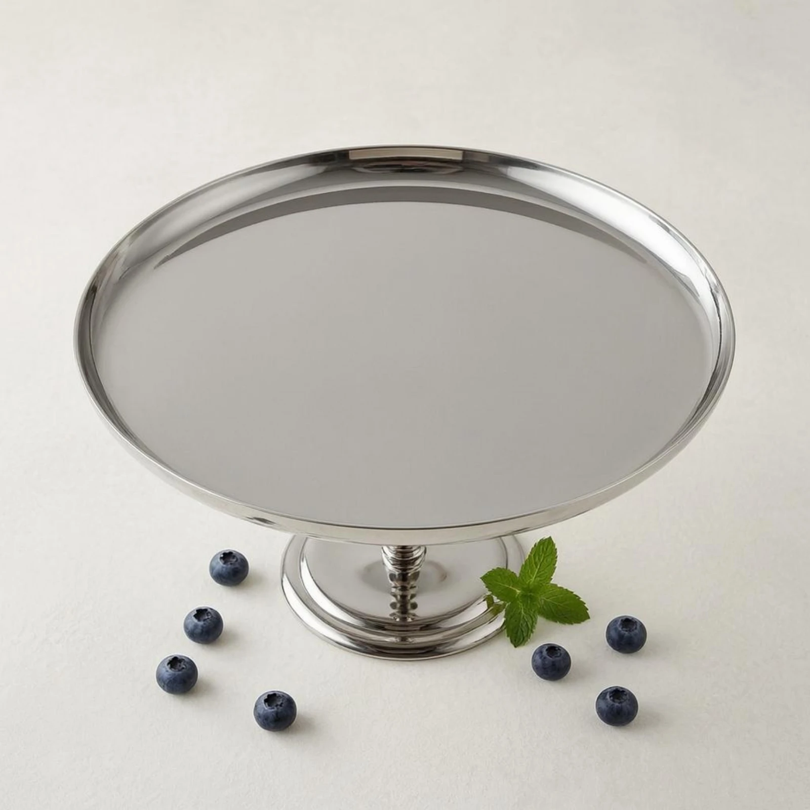 Stainless Steel Cake Stand Circular Base Dessert Pedestal Serveware Sturdy