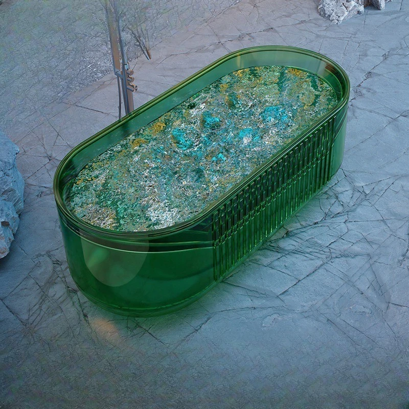Separate transparent Jacuzzi Family bubble Internet celebrity hotel Vertical striped
