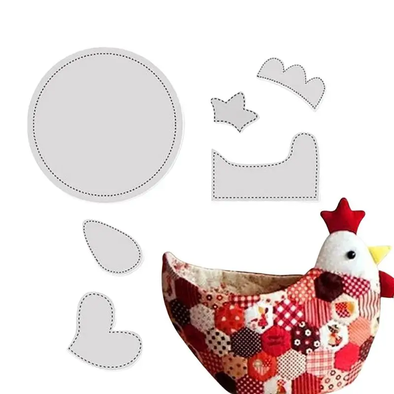 Chicken Basket Sewing Ruler Cute Pattern Crafts Sewing Stencil Drafting Tools Egg Basket Bag Easter Decoration For Kids Adults