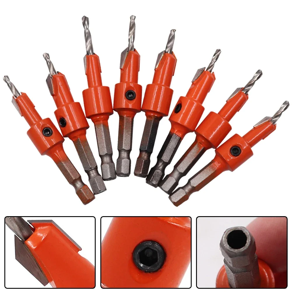 1pc Woodworking Hex Shank Countersink Drill Bit Salad Drill Step Drill Bit Wood Drilling Pilot Holes Opener Milling Cutter