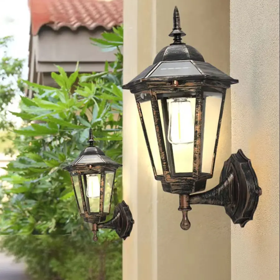 outdoor impermeavel solar porch lights lampada de parede led retro jardim luz villa porch patio varanda decoracao iluminacao 01