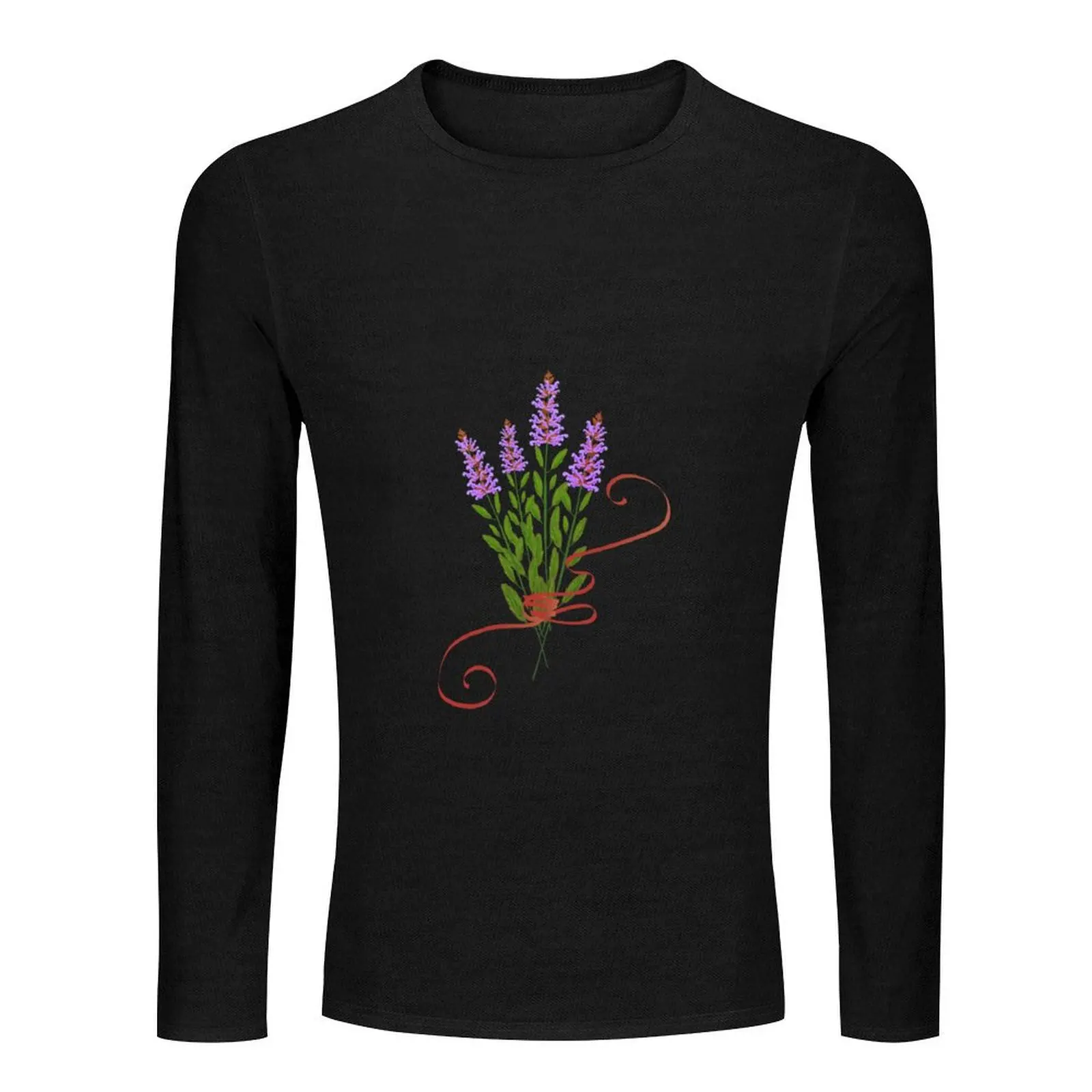 Bouquet of sage flowers with ribbon Long T-Shirt heavyweight t shirts boys t shirts vintage clothes mens graphic t-shirts pack