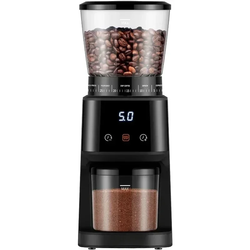 

Conical Burr Coffee Grinder with Digital Timer Display, Electric Coffee Bean Grinder with 31 Precise Settings