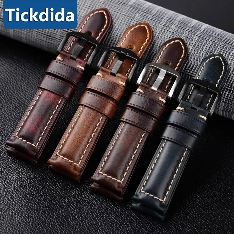High Quality Genuine Leather Watch Strap 20mm 22mm 24mm Watchband Quick Release Men Women Watch Band for Huawei Watch GT 5 4