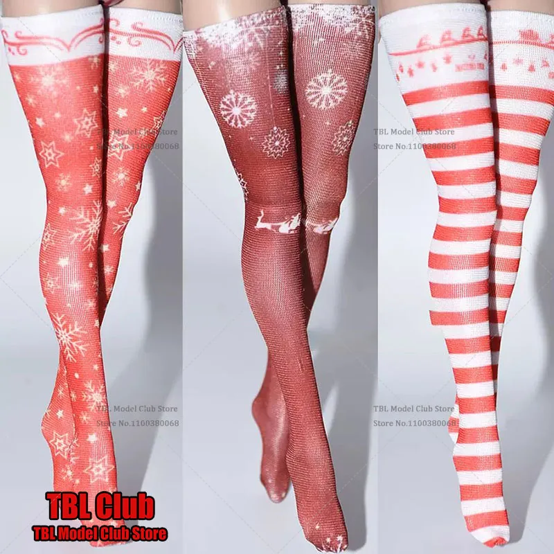 

Индивидуальные женские рождественские носки до середины икры в масштабе 1/6, высокие носки, аксессуары для одежды, модель подходит для 12 дюймов TBL PH S07 S34 S52 AT202, фигурка