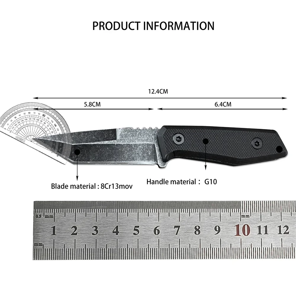 NEW Stonewashed DAR03 Keychain Fixed Blade Knife 8Cr13mov Blade G10 Handle Mini Neck Knife Outdoor EDC Camping Survival Tools