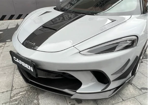 Real Dry Carbon Fiber Car Bumper Front Splitters Lip Side Aprons Angle For Mclaren GT 2019 2020 2021 2022 2023 2014