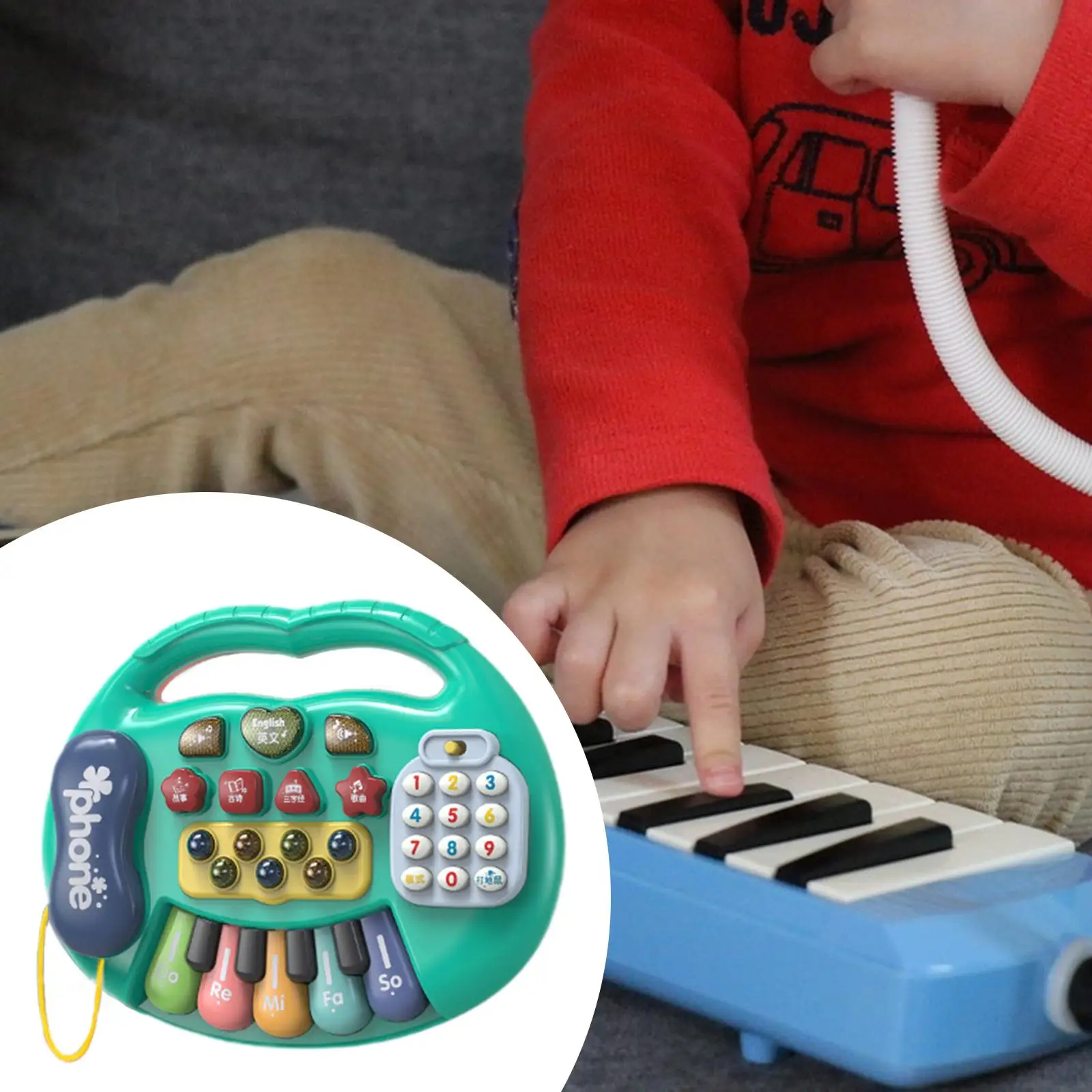 

Baby Piano Keyboard Toy Musical Toy Multifunctional Educational for Toddlers Gift